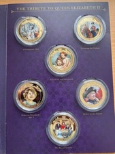 QEII 2016 five piece 24 carat gold plated copper $1 coin collection with COA's