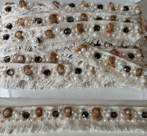 Job lot cotton linen beaded - lot, cotton/linen
