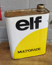 Vintage French ELF Multigrade Oil Tin / Can 2 Litre EL48