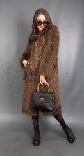 15561 NEW AMAZING REAL FINN RACCOON COAT LUXURY FUR JACKET LONG BEAUTIFUL SIZE M