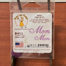Cheery Lynn Designs "Mom" Set Of 2 Metal Crafting Dies 3 3/8" x 1 1/4" B411 USA