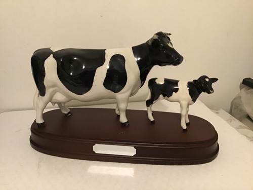 Beswick mounted cow and calf - mounted,
