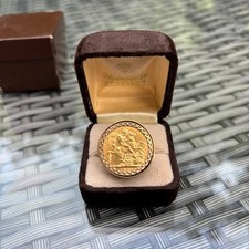 Hallmarked 1903 Full Sovereign Gold Ring | 9ct Mount+ 22ct Coin | 15 Grams Total