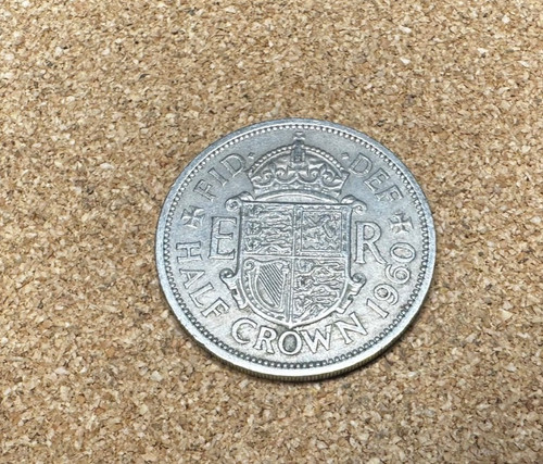 Half crown coin - half,