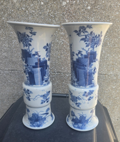 China pair blue white - pair, of