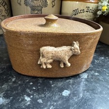 Cow antique stoneware - antique, treacle