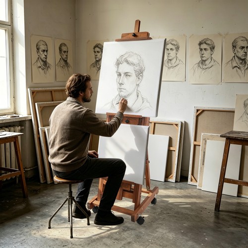 Artist easel large tripod - easel,