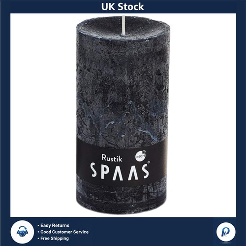 Black rustic pillar candles - black,