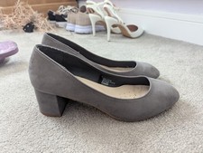 Papaya, grey suede, size 6, court shoes, kitten heel 