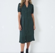 Crew Clothing 18 Green Midi Dress.Formal/Occasion.Lined Satin Crepe.Unworn.RP£85