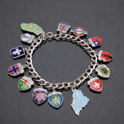 Vtg sterling silver enamel - silver,