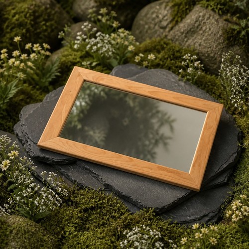 Large solid wood wall mirror - large,