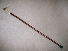 New Craftsman Hand Made Antler Handle Blackthorn Shank Walking Stick 1H
