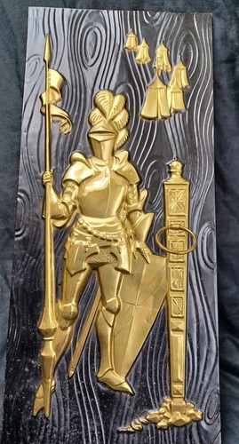 Vintage pressed brass picture - brass,
