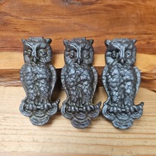 3 Cast Iron Small Owls ? Part off a Door Knocker, As Seen, 3 x 1.5 inches 