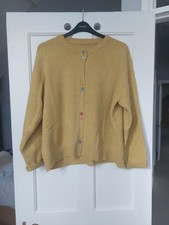 Ladies Cardigan XXL by Cider Ochre Yellow  With Coloured Buttons