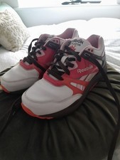 REEBOCK VENTILATOR WOMENS EUR 36 UK 3.5 MULTICOLOURED LEATHER LACE UP TRAINERS