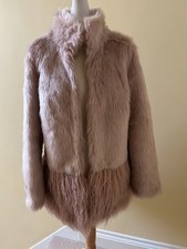Lipsy Dusky Pink Faux Fur Coat