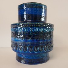 Vintage Mid Century  Bitossi Rimini Blue Shoulder Vase Aldo Londi Italy 50s 60s
