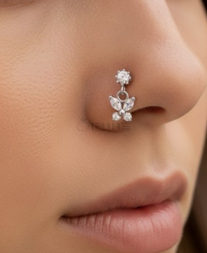 Silver tiny butterfly crystal - tiny,