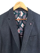 Ted Baker Mens Blazer Jacket Size 5 Blue Slim Single Breasted Christmas Party