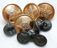 Military Buttons Featuring The Hammer and Sickle Insignia Old Pattern x10
