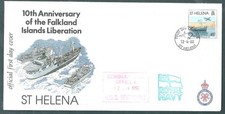 ST HELENA 1992 HMS Invincible First Day Cover: Falklands Liberation