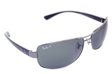 Ray-Ban POLARIZED RB3379 004/58 Men LARGE Square Sunglasses GUNMETAL BLACK GREEN