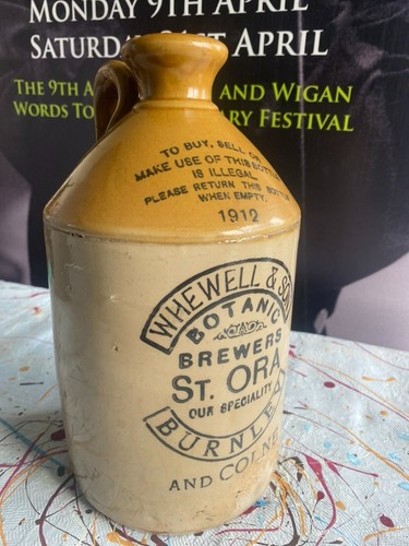Large antique stoneware - antique, flagon