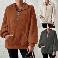 Womens Fleece Zip Sweatshirt