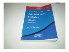 Sweet & Maxwell's Criminal Law Statutes 2004/05 Paperback Book The Cheap Fast
