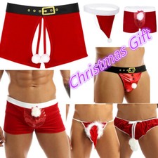 Sexy Mens Velvet Christmas Ball Panties Underwear Briefs Christmas Underpants UK