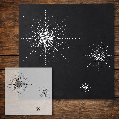 Stars stipple art stencil - stipple, |