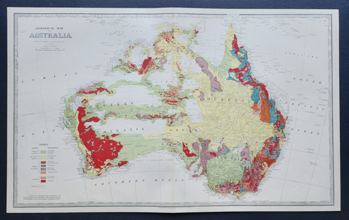 Antique 1888 geological map - 1888,