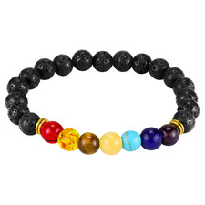 Chakra Beaded Bracelet Lava