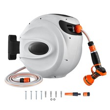 Retractable Hose Reel Water Hose Reel 82'x1/2" 180° Swivel Wall-Mounted