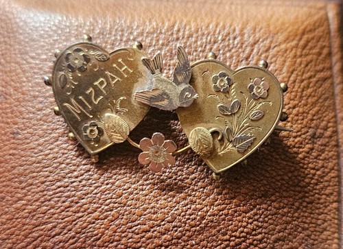 Vintage 9ct mizpah brooch - mizpah, 2g