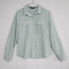 Rohan Shirt Top Womens 12 Insect Shield Flap Pocket Button Up Plaid Long Sleeve