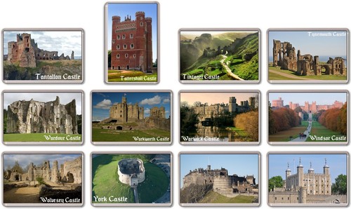 Fridge magnet castles - fridge,