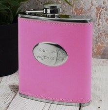 Pink Ladies Hip Flask 7oz Bridesmaid Gift Personalised Flower Girl Engraved FREE