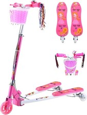Viper Tri Scooter for Kids, Pink Light Up Wheels, Foldable & Adjustable Height