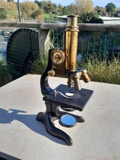 Antique Brass Leitz Wetzlar Monocular Microscope, No.227526 Lens E.Leitz 3