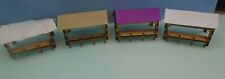 4x 28mm Market Stalls Cloth Sloped Roof version Scenery Bolt Action Etc