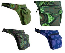 Large Pocket Cotton Bum Bag Utility Belt Money Pack Psytrance Pixie NEBU001