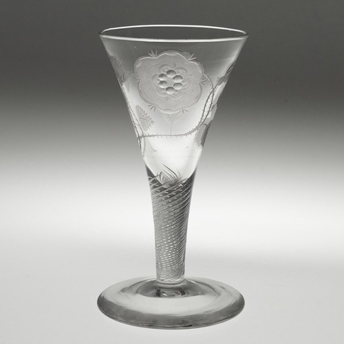 Jacobite engraved wine glass - jacobite,