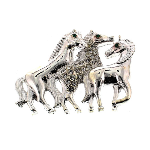 Three horse brooch with - horse,