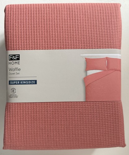 Clay pink waffle duvet - waffle,