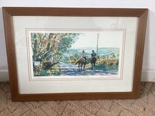 Horse Racing‘ Early Ride’   D M Dent signed limited edition print wooden frame