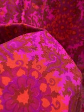 Vintage Early 1960s Silk Printed Fabric