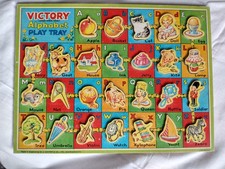 2 vintage wooden alphabet